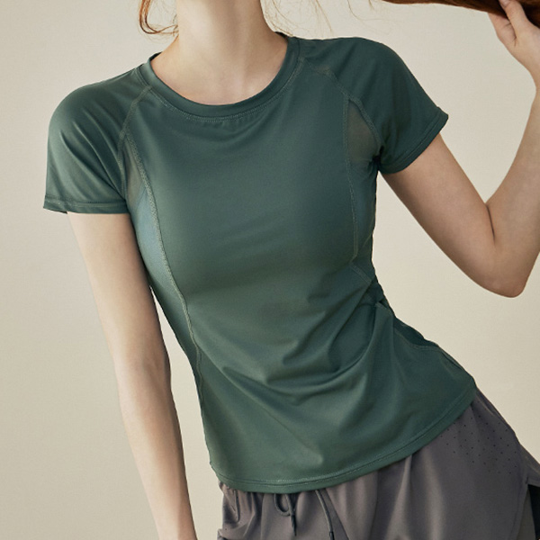Women's T-shirt with mesh at back